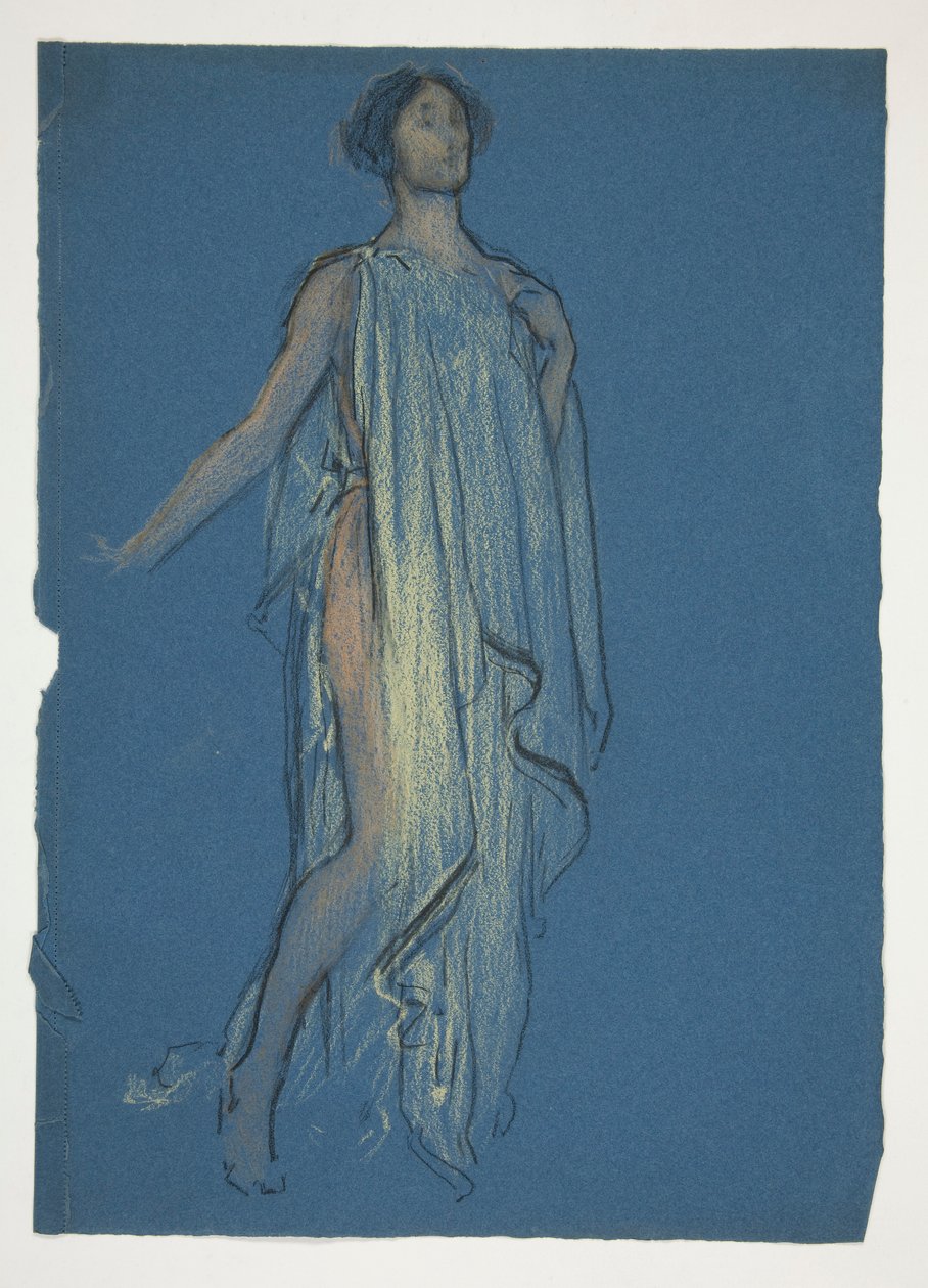 Esboço de uma mulher - estudo de figurino para uma peça? de Edwin Austin Abbey