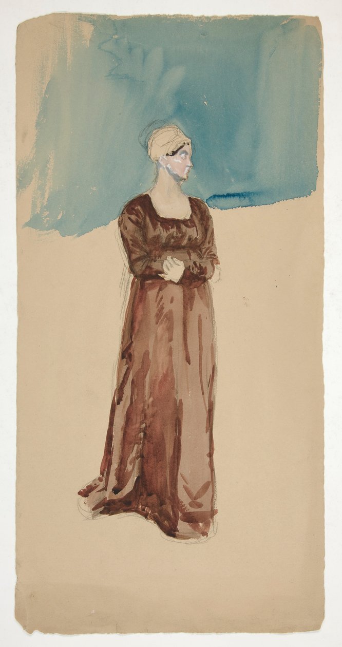 Esboço de uma mulher - não identificada de Edwin Austin Abbey