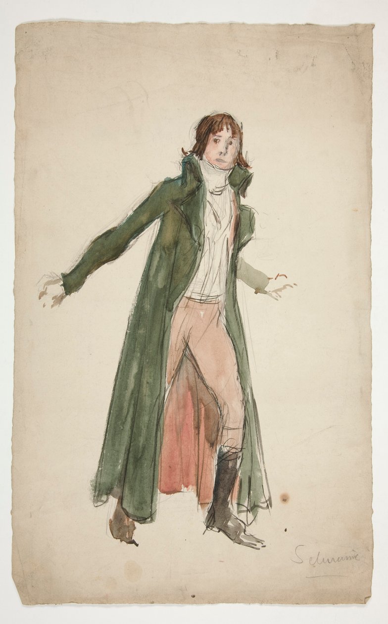 Esboço de um jovem - estudo para ilustração de uma peça? de Edwin Austin Abbey