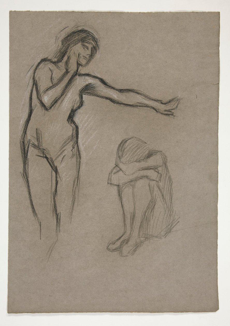 Esboço de duas figuras de Edwin Austin Abbey