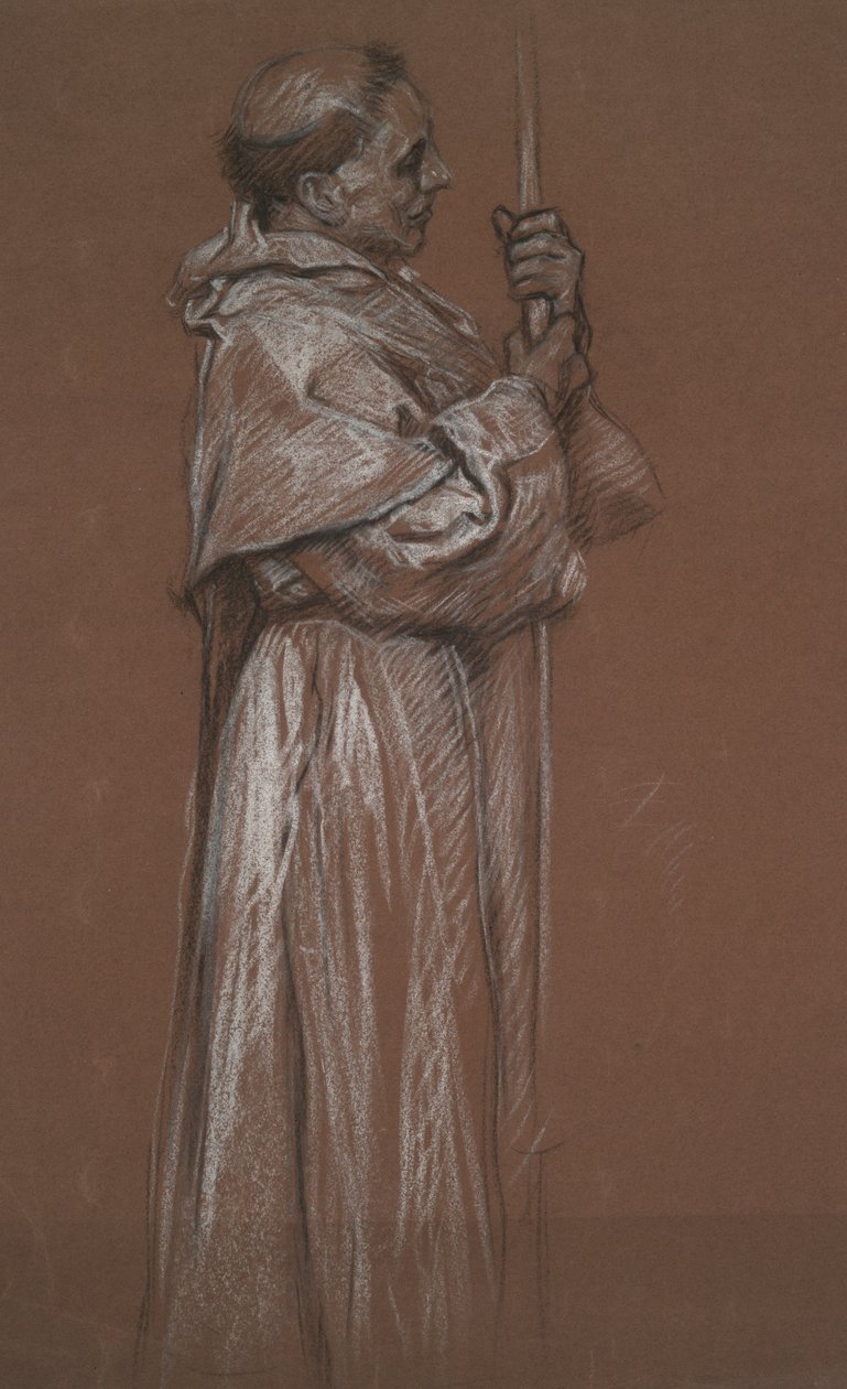 Figura em pé de um frade, estudo para mural na de Edwin Austin Abbey