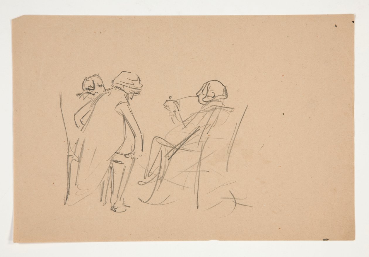 Estudo para .1207 - ilustração para Oliver Goldsmith de Edwin Austin Abbey