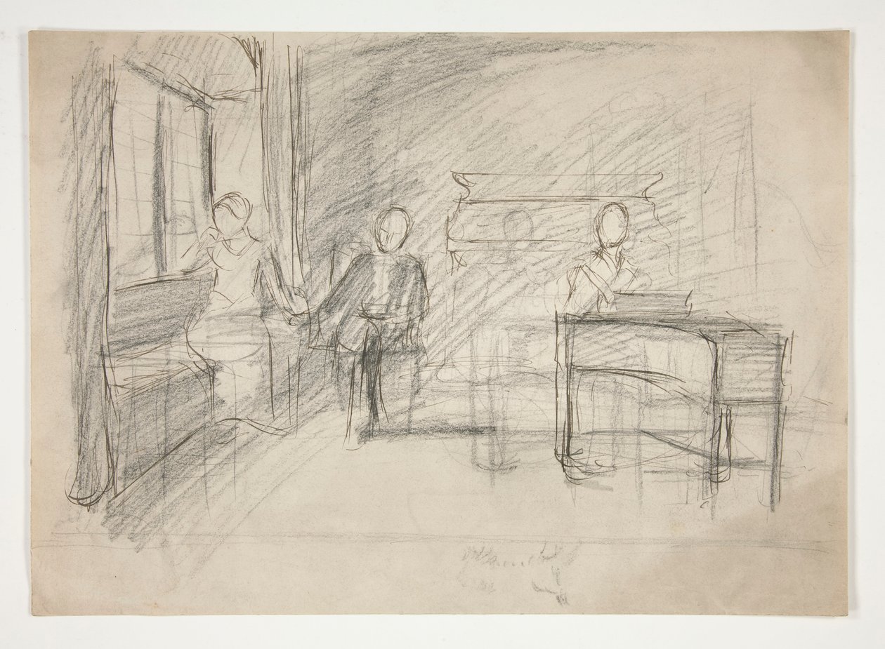 Estudo para uma canção antiga(?) (aguarela) de Edwin Austin Abbey