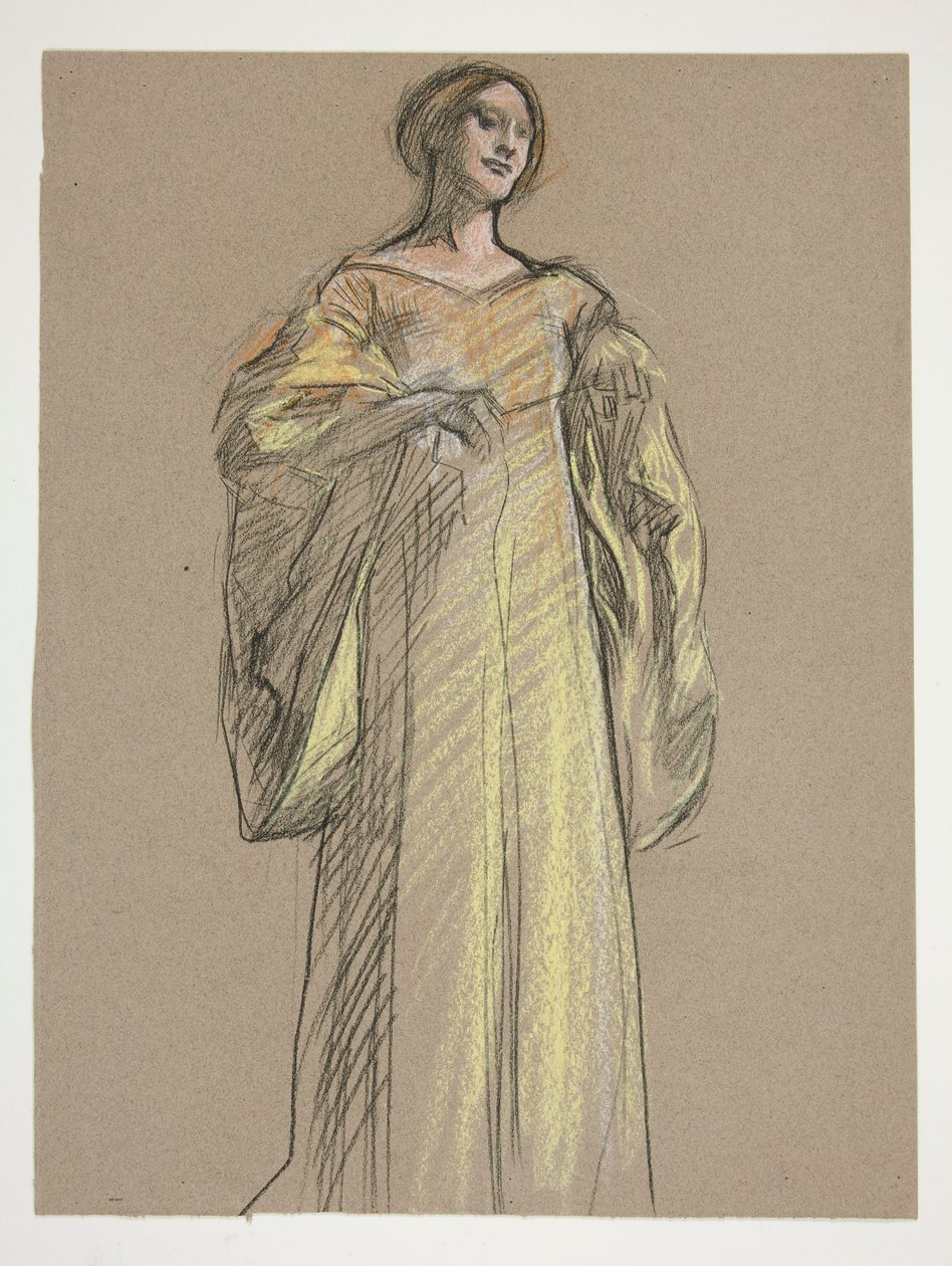 Estudo para Fiametta de Edwin Austin Abbey