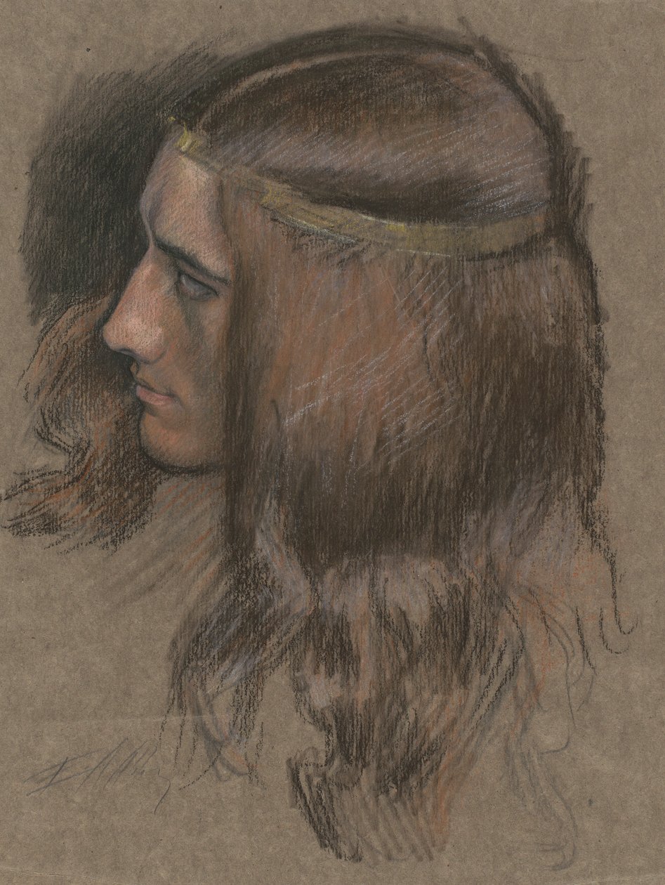 Estudo para Chefe de Hamlet em Hamlet. de Edwin Austin Abbey