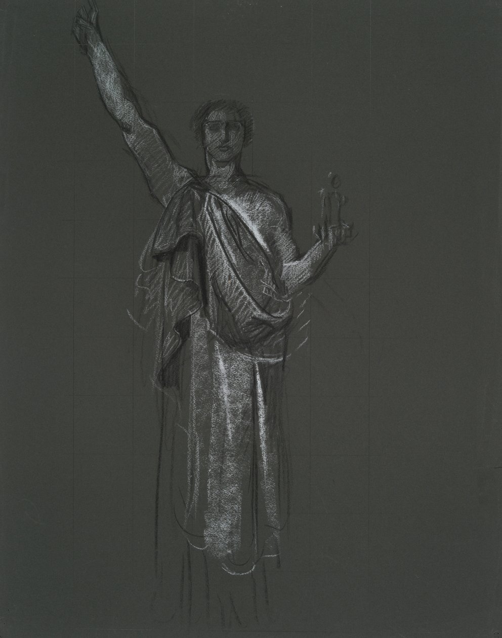 Estudo para figura alegórica da Arte, rondel na rotunda do edifício da capital do estado da Pensilvânia, Harrisburg, 1902-1911 de Edwin Austin Abbey