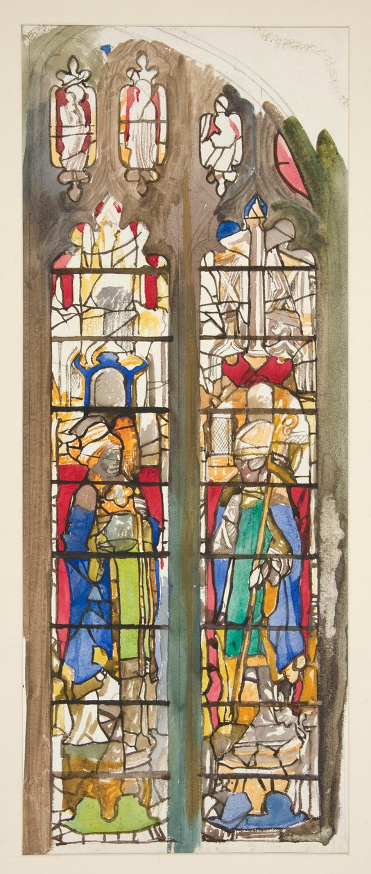 Estudo para um vitral não identificado com santos de Edwin Austin Abbey