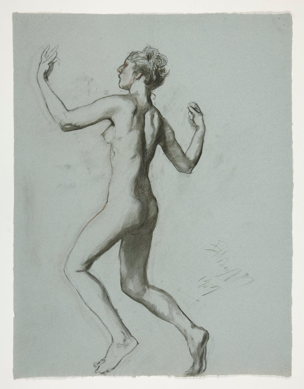 Estudo para figura de 10 da manhã em de Edwin Austin Abbey