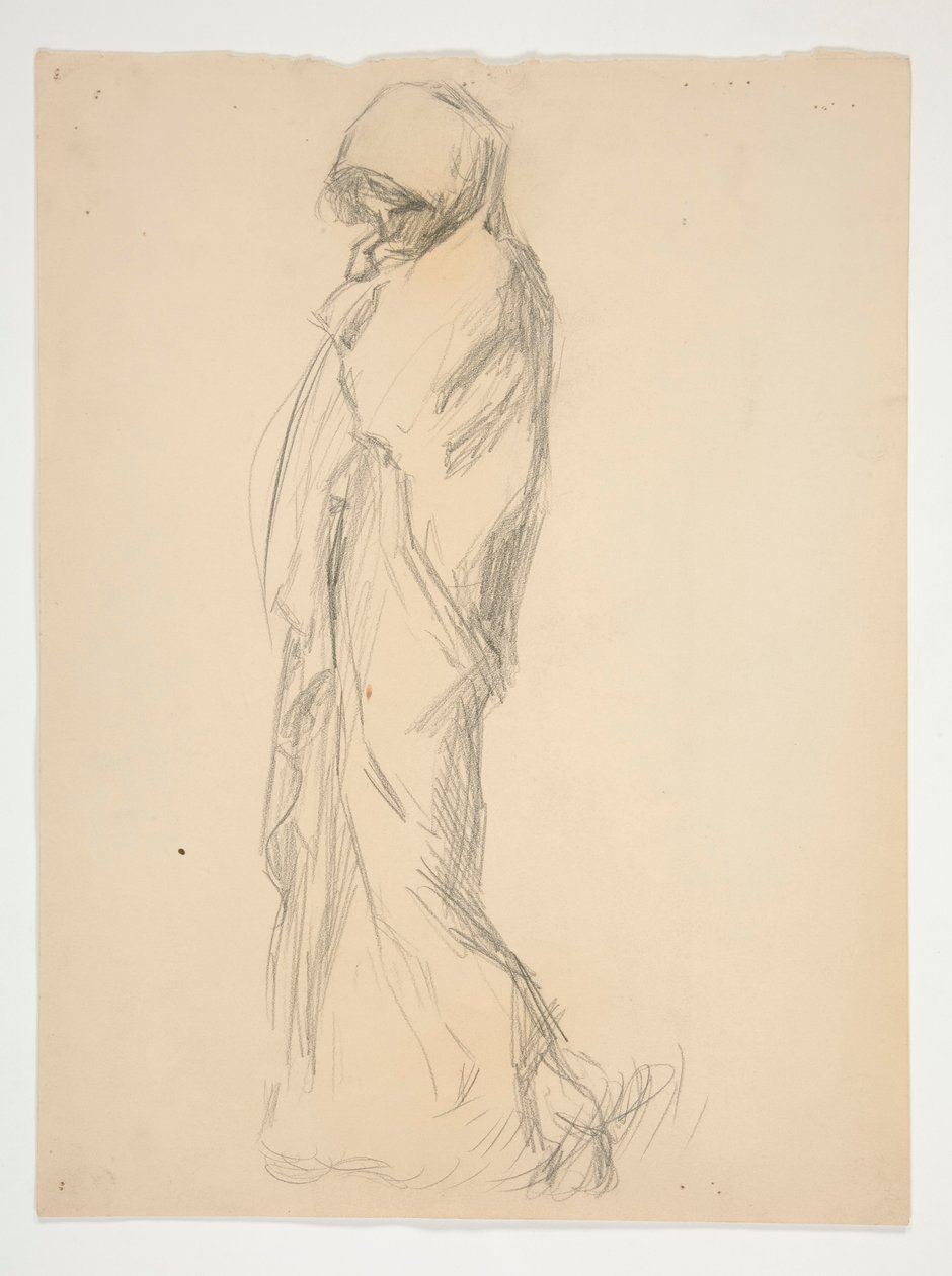 Estudo para figura das 23h(?) em de Edwin Austin Abbey