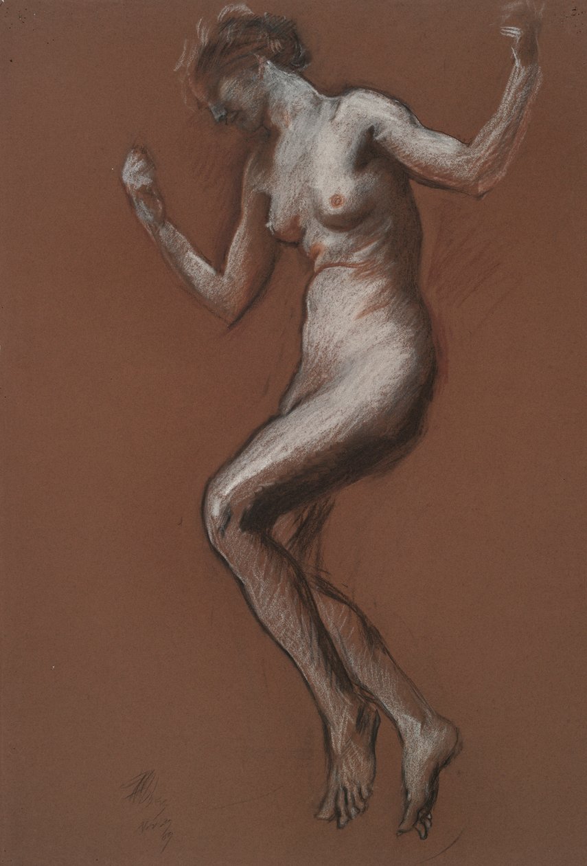 Estudo para figura de 1 da tarde em de Edwin Austin Abbey