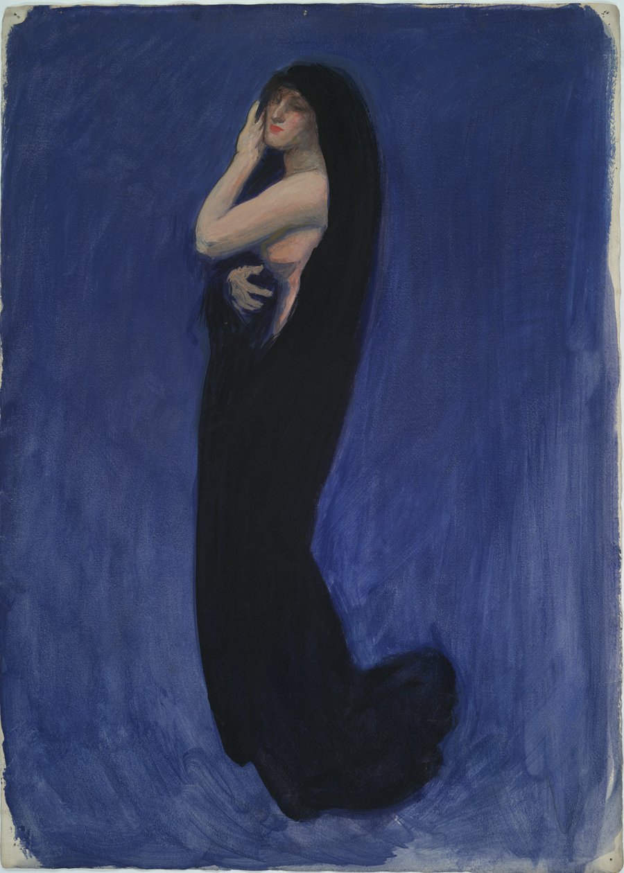 Estudo para figura de 4 da manhã em de Edwin Austin Abbey
