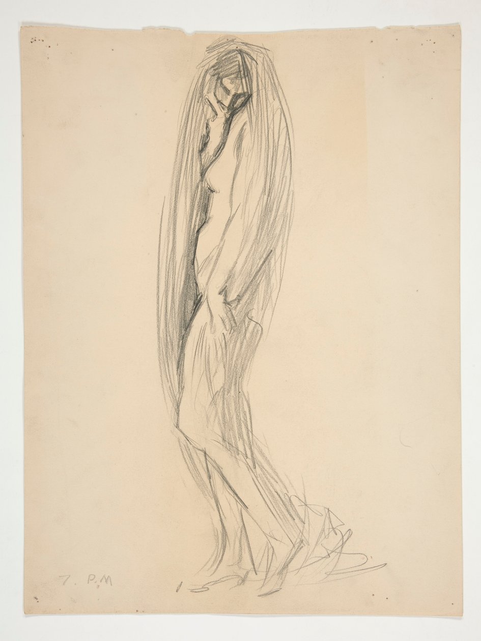 Estudo para figura de 19 horas para de Edwin Austin Abbey