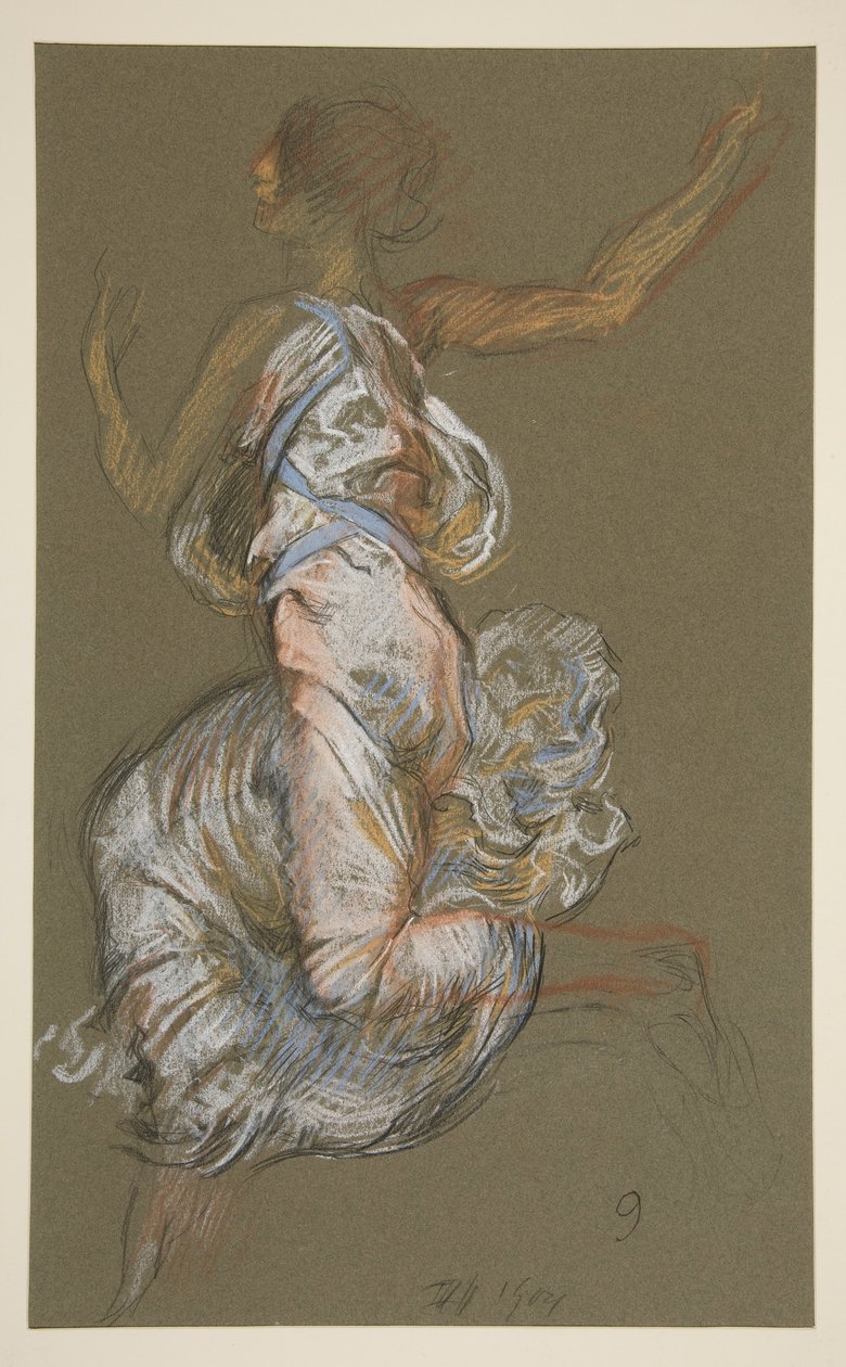 Estudo para figura de 9 da manhã em de Edwin Austin Abbey