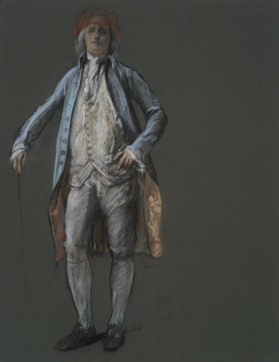 Estudo para figura de Benjamin Franklin em de Edwin Austin Abbey