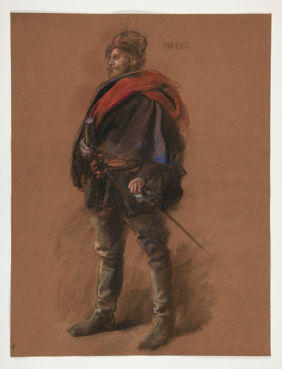 Estudo para figura do Capitão Peter Minuit em de Edwin Austin Abbey
