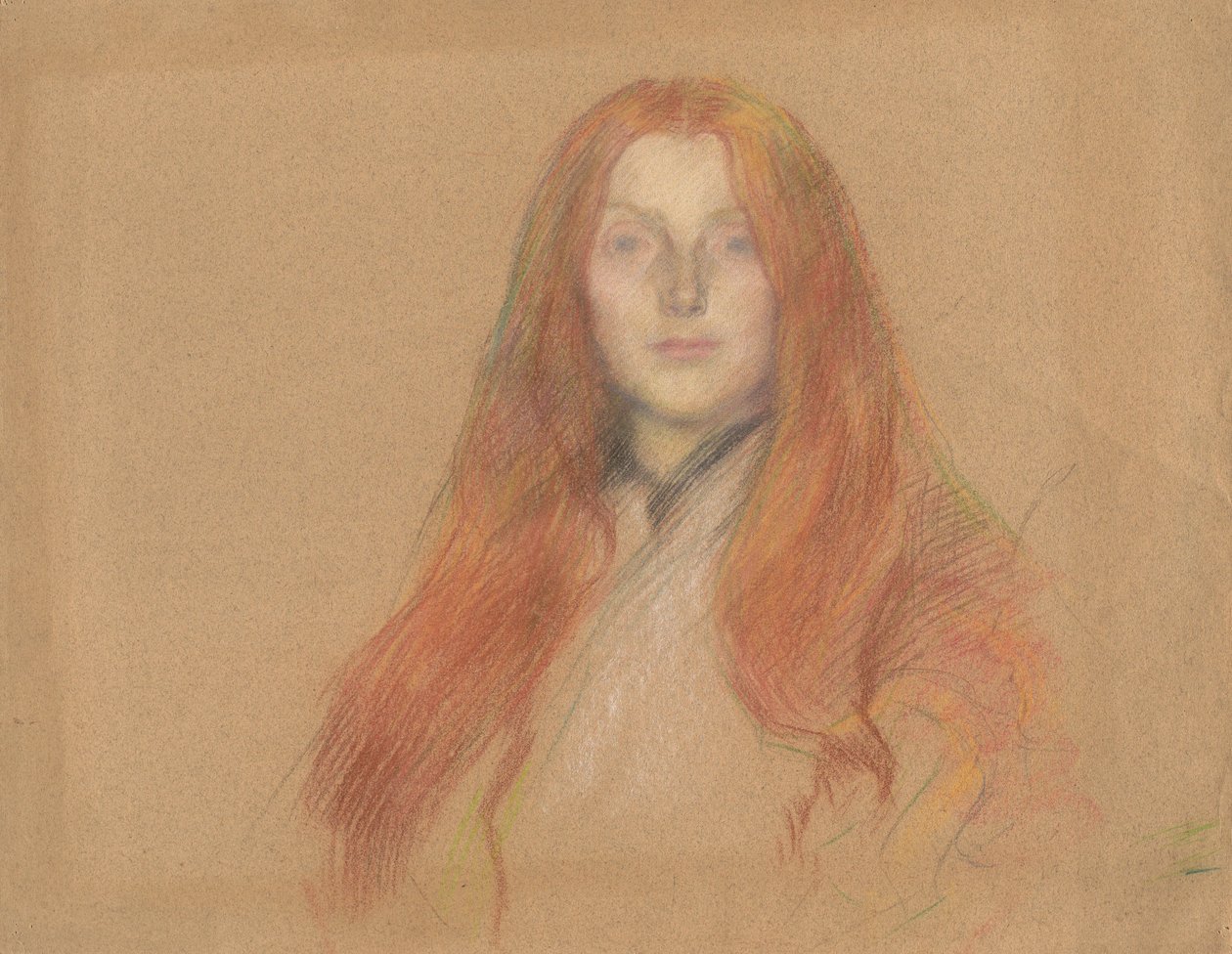 Estudo para chefe de Ophelia de Edwin Austin Abbey