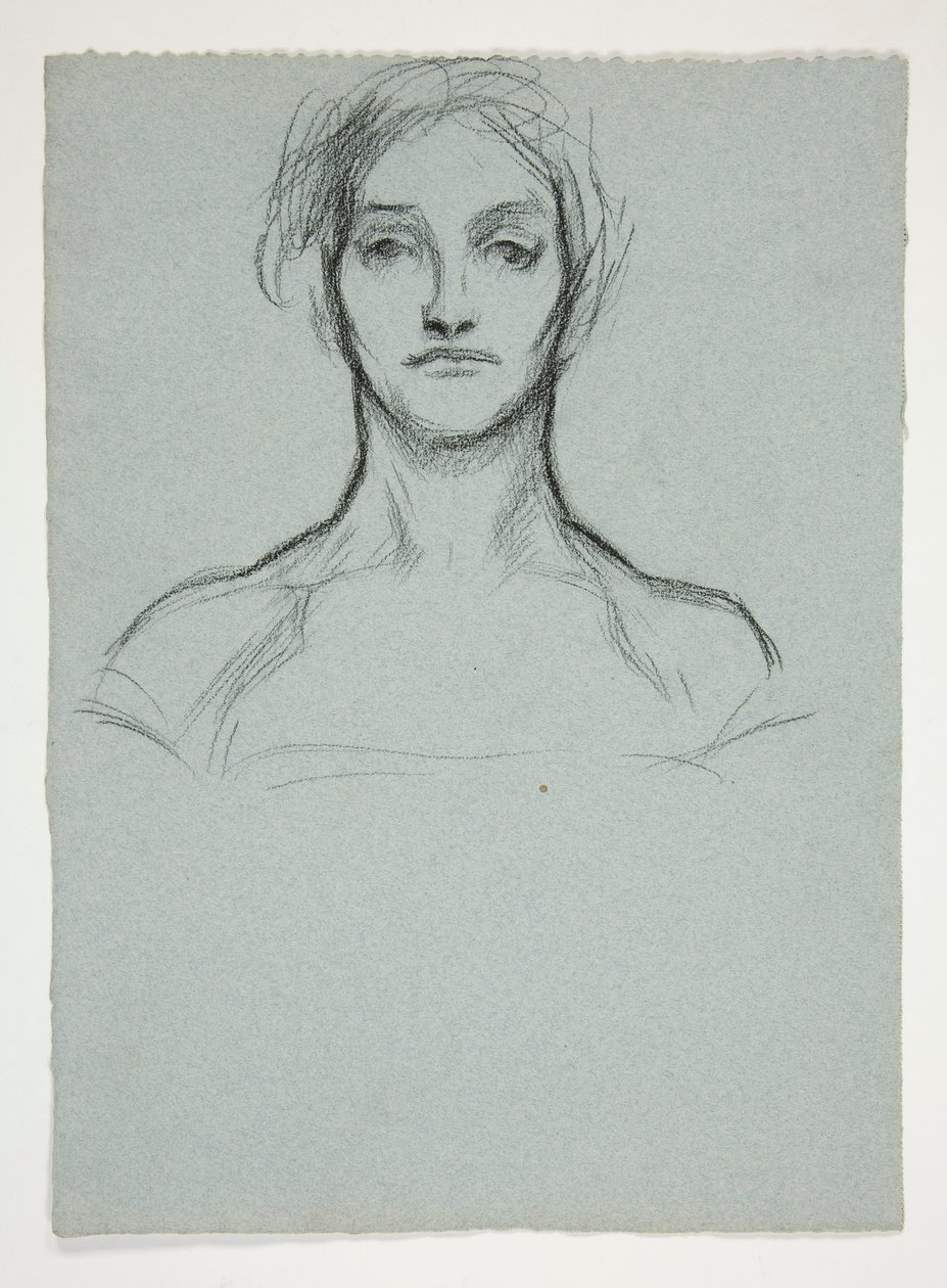 Estudo para pastel (.2228): Retrato de uma jovem mulher de Edwin Austin Abbey