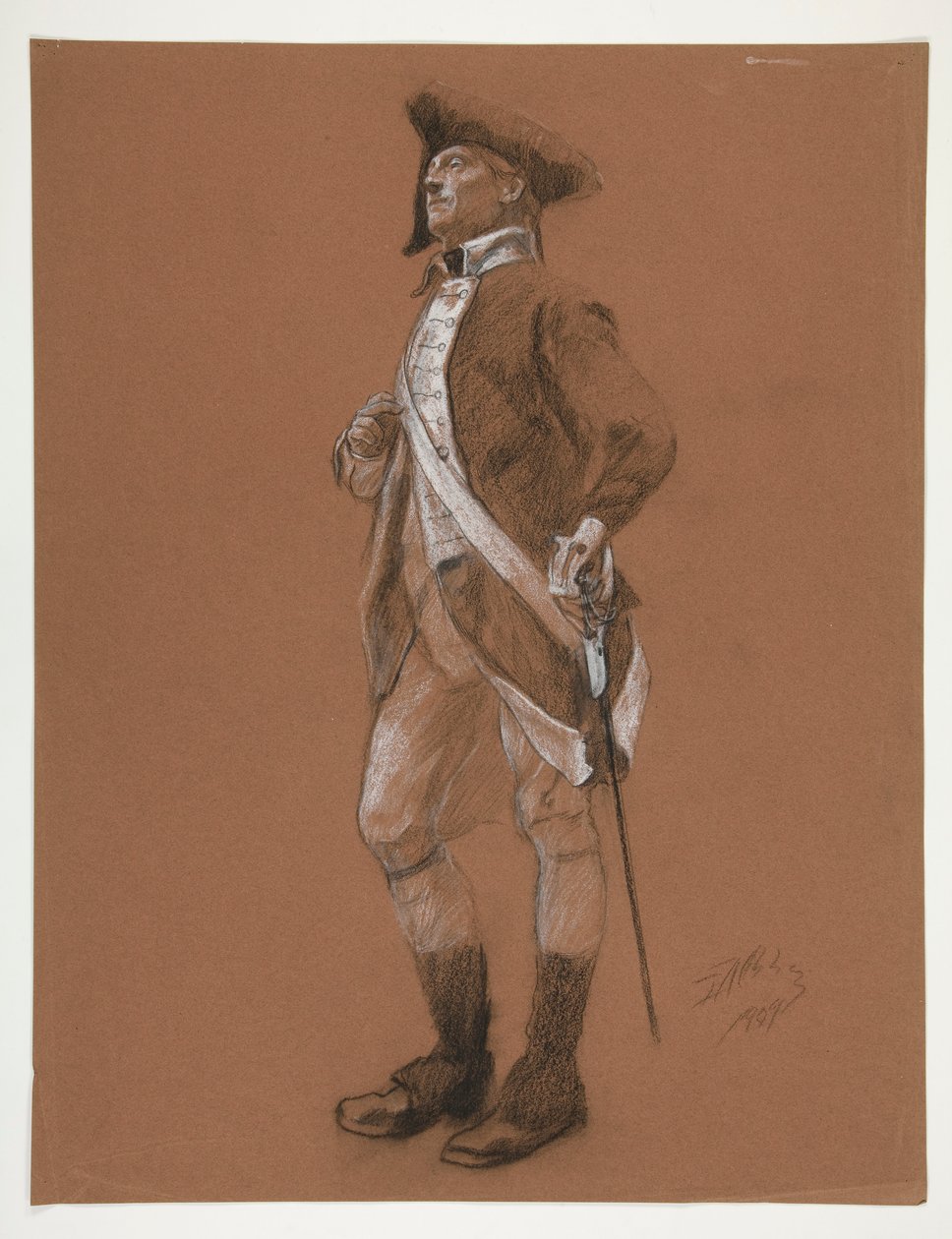 Estudo para a figura do General Anthony Wayne, na de Edwin Austin Abbey