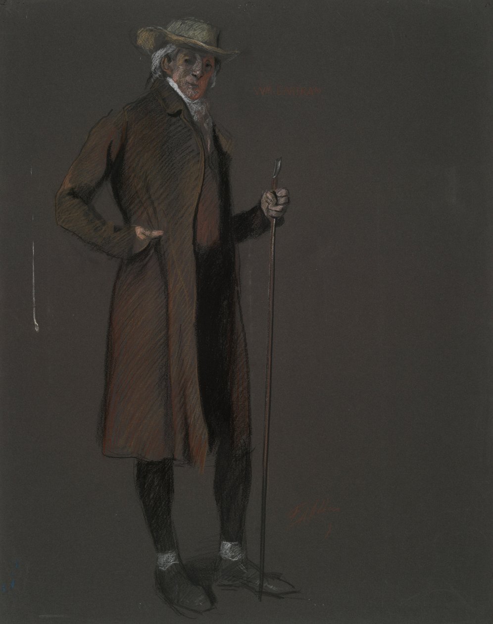 Estudo para a figura de John Bartram, em de Edwin Austin Abbey
