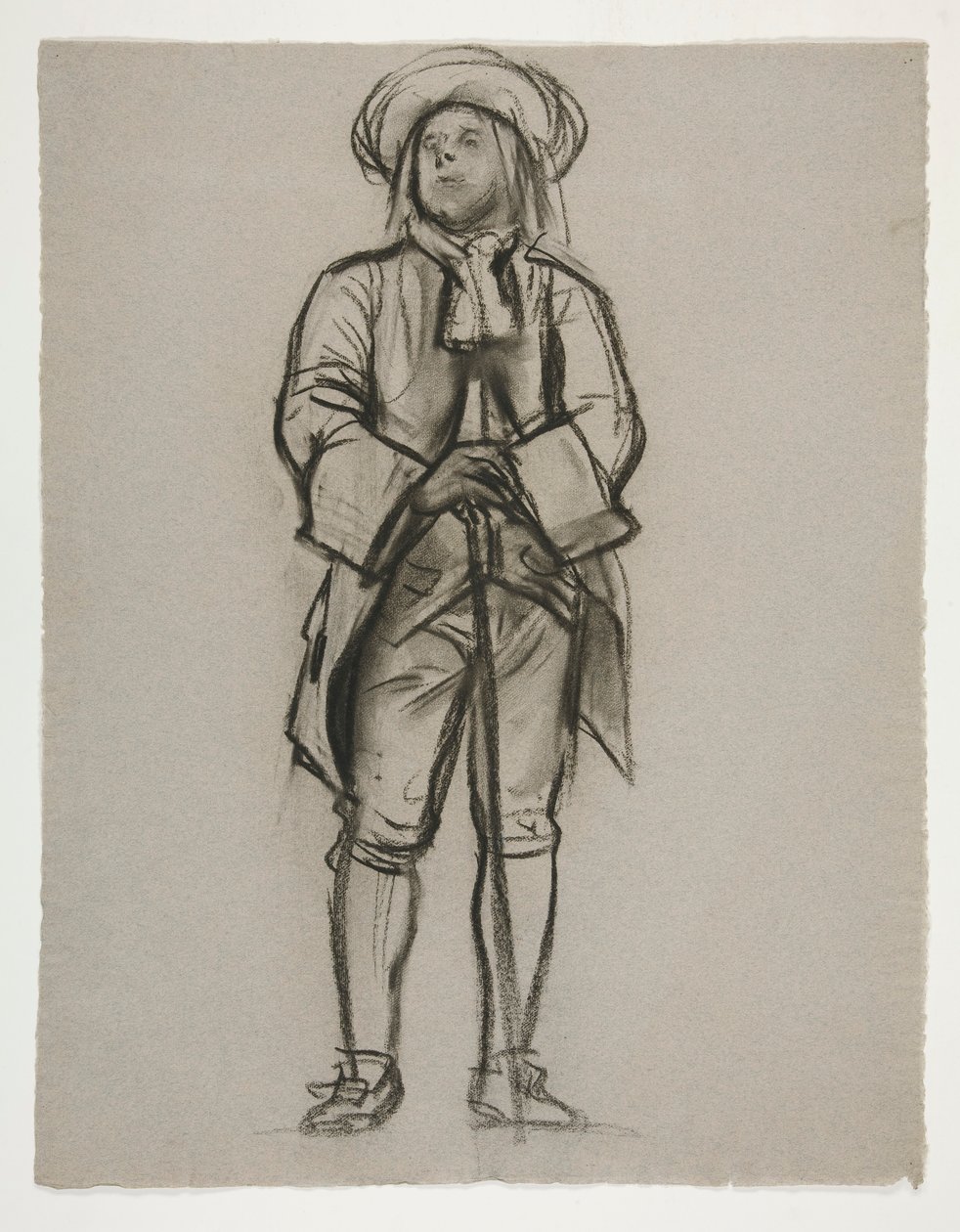 Estudo para a figura de Penn(?) ou Franklin(?) para mural no edifício do capitólio estadual em Harrisburg, Pensilvânia, 1902-1911 (completado por John Singer Sargent) de Edwin Austin Abbey