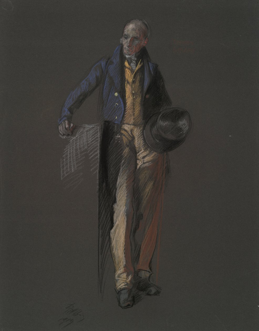 Estudo para a figura de Stephan Girard, em de Edwin Austin Abbey
