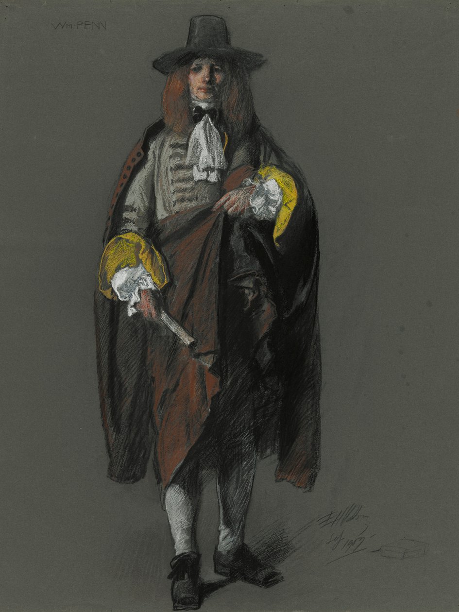 Estudo para a figura de William Penn em de Edwin Austin Abbey