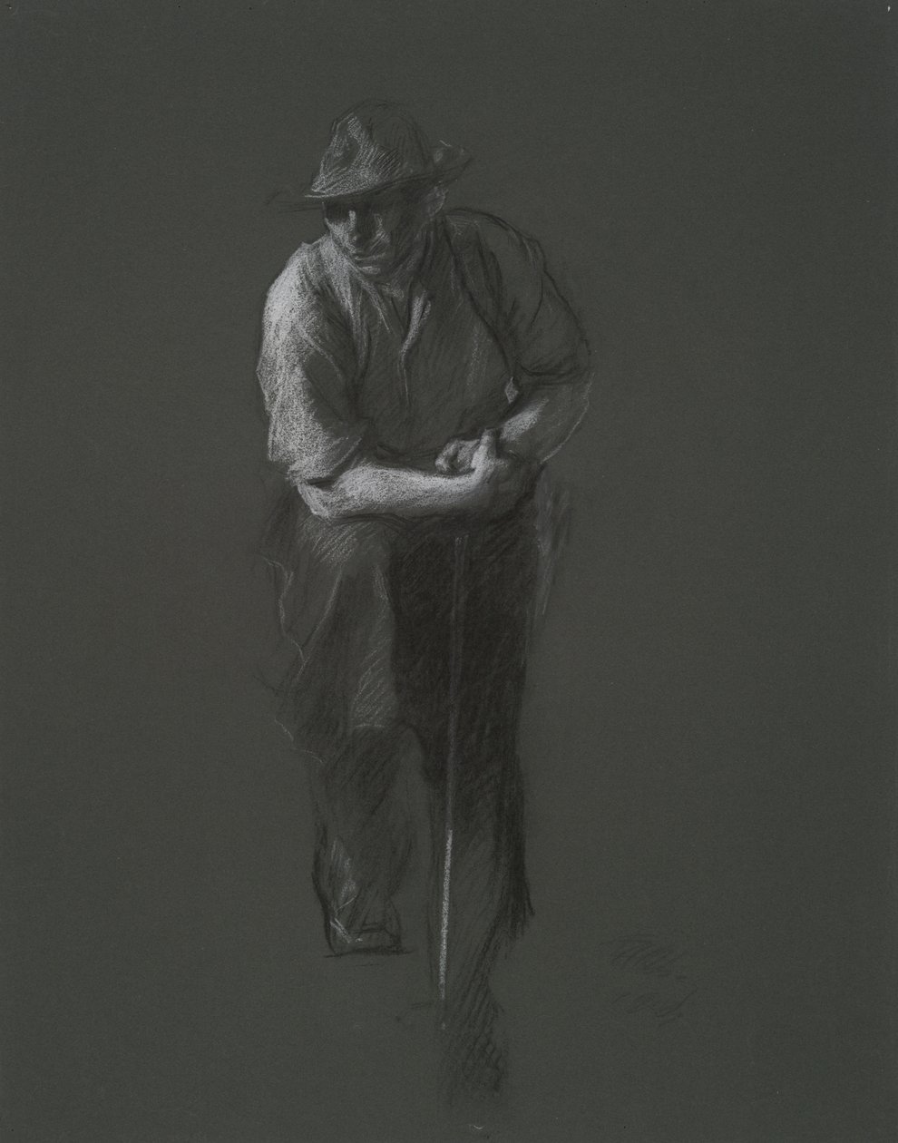 Estudo para a figura de um Trabalhador(?), em de Edwin Austin Abbey