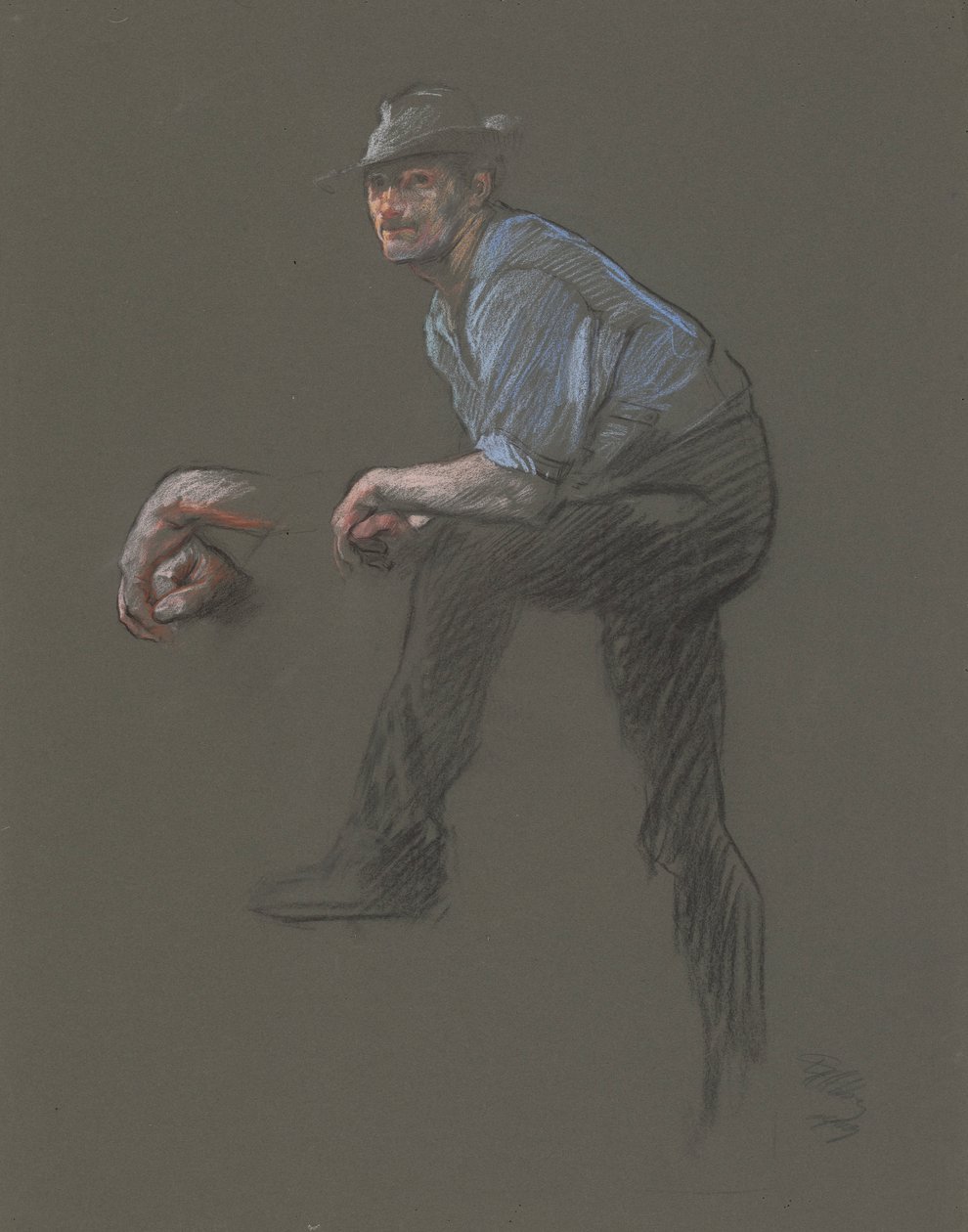Estudo para a figura de um Trabalhador em de Edwin Austin Abbey