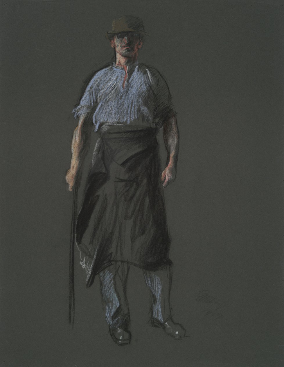 Estudo para a figura de um Trabalhador, em de Edwin Austin Abbey