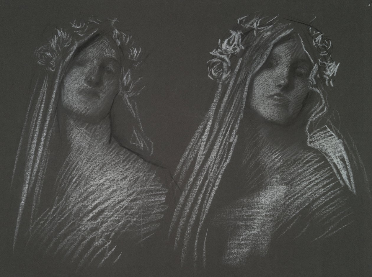 Estudo para o chefe da Blanchefleur para de Edwin Austin Abbey