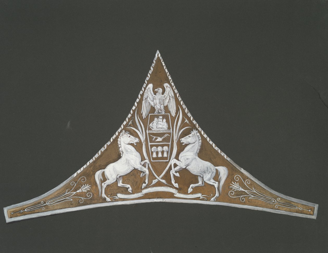 Estudo para detalhes decorativos triangulares, no edifício do Capitólio do estado da Pensilvânia, Harrisburg, 1902-1911 de Edwin Austin Abbey