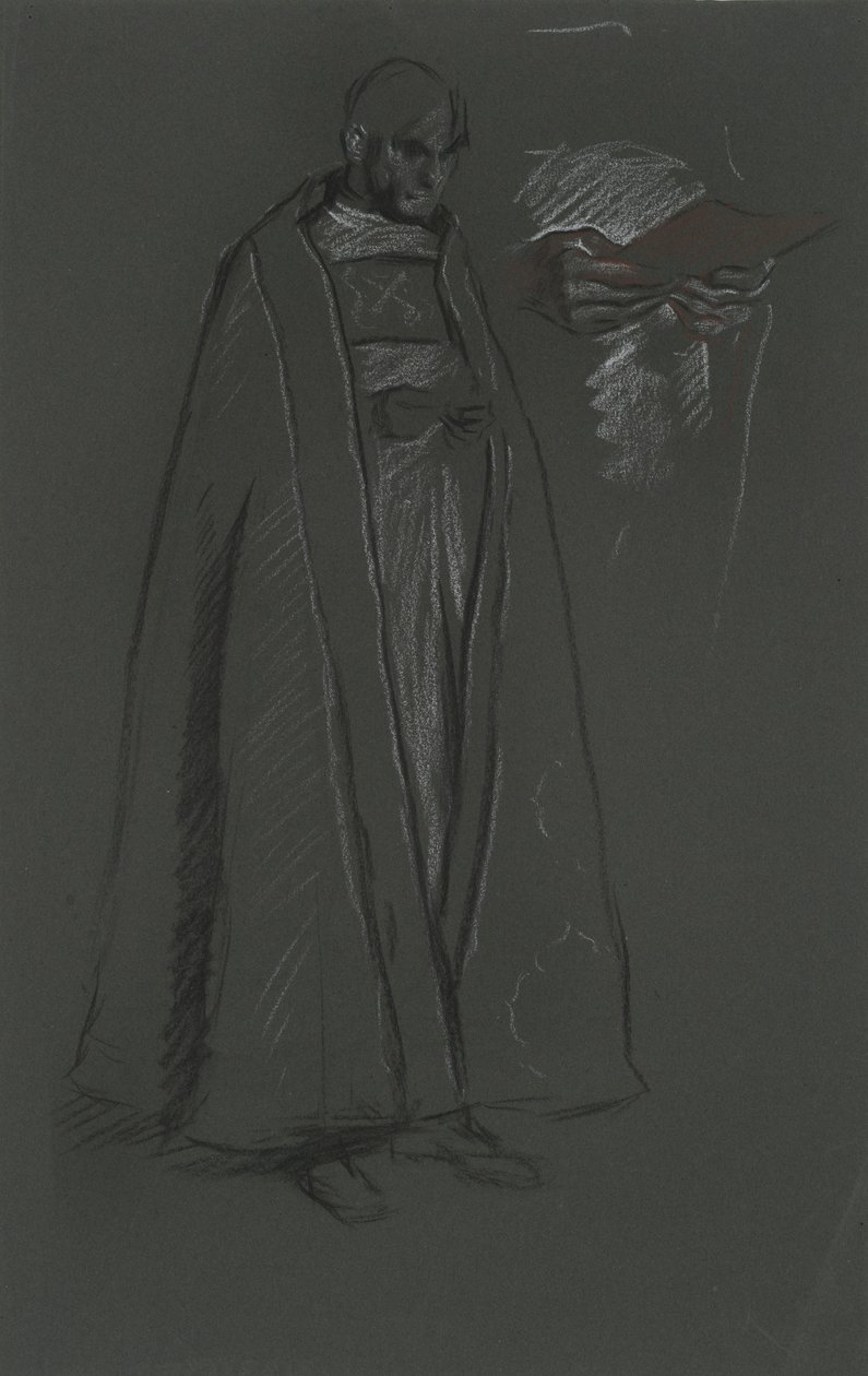 Estudo do Bispo para a Coroação de Eduardo VII de Edwin Austin Abbey