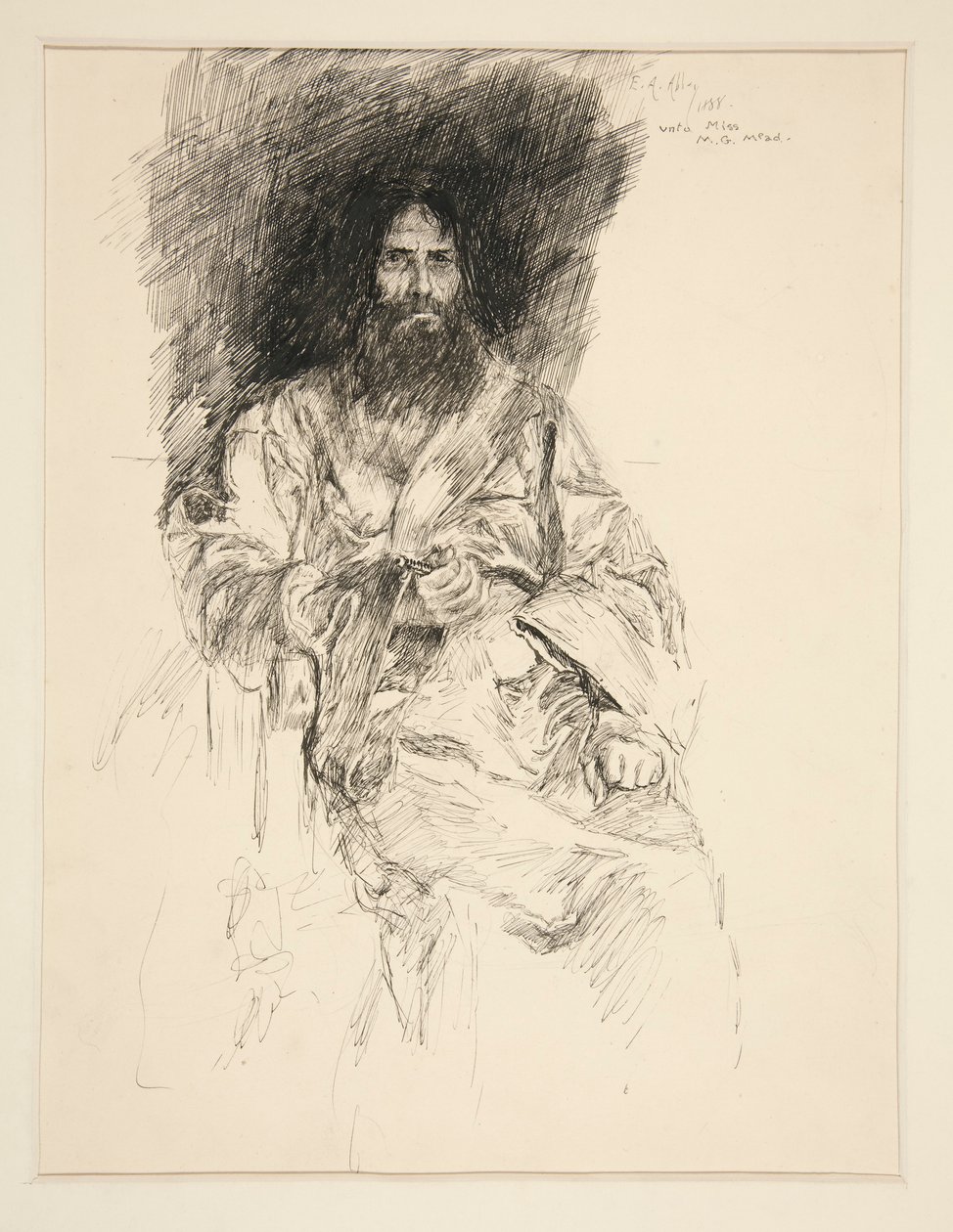 Estudo de um homem barbudo (Shakespeare) de Edwin Austin Abbey