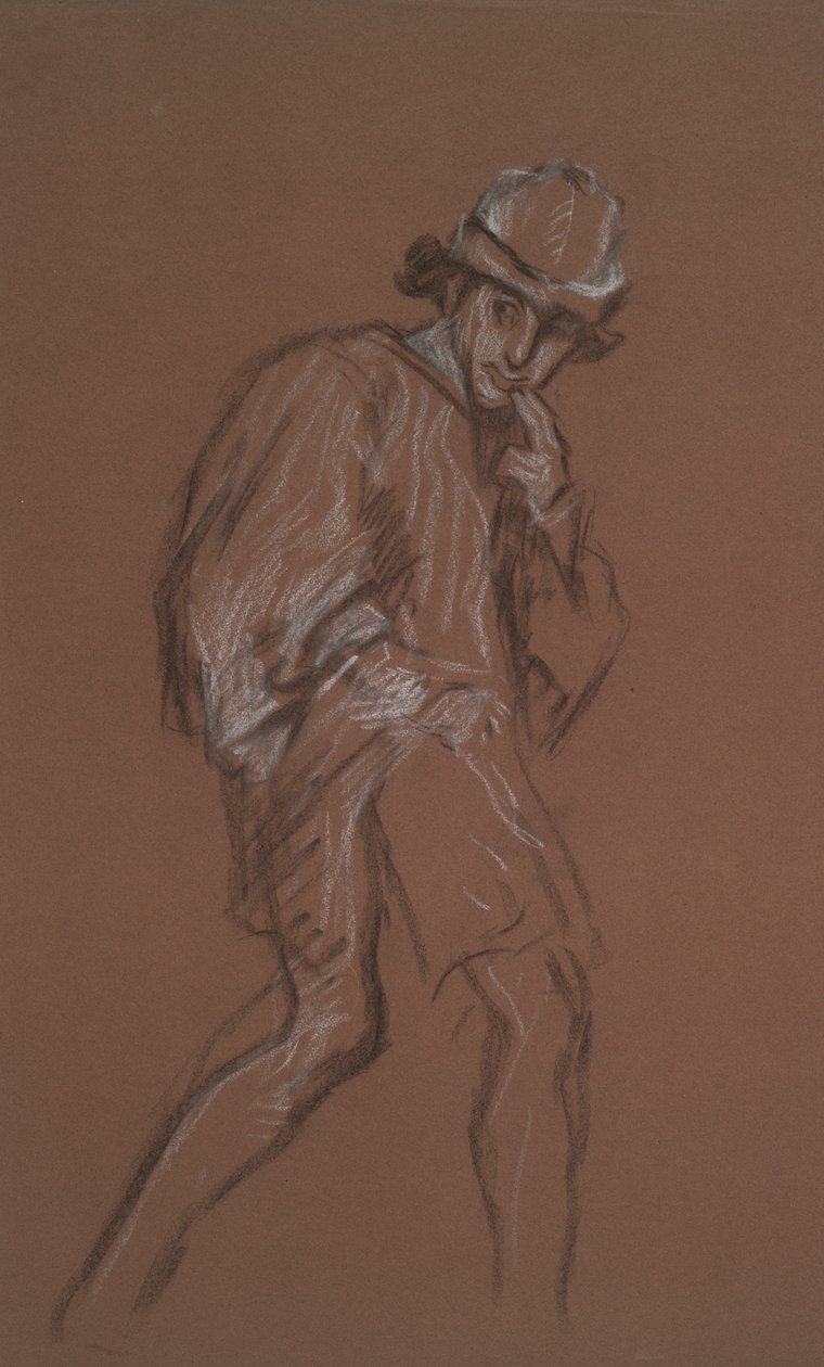 Estudo de um homem andando de Edwin Austin Abbey