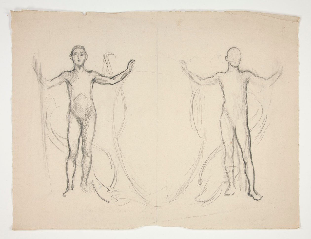 Estudo de dois portadores de chamas de Edwin Austin Abbey