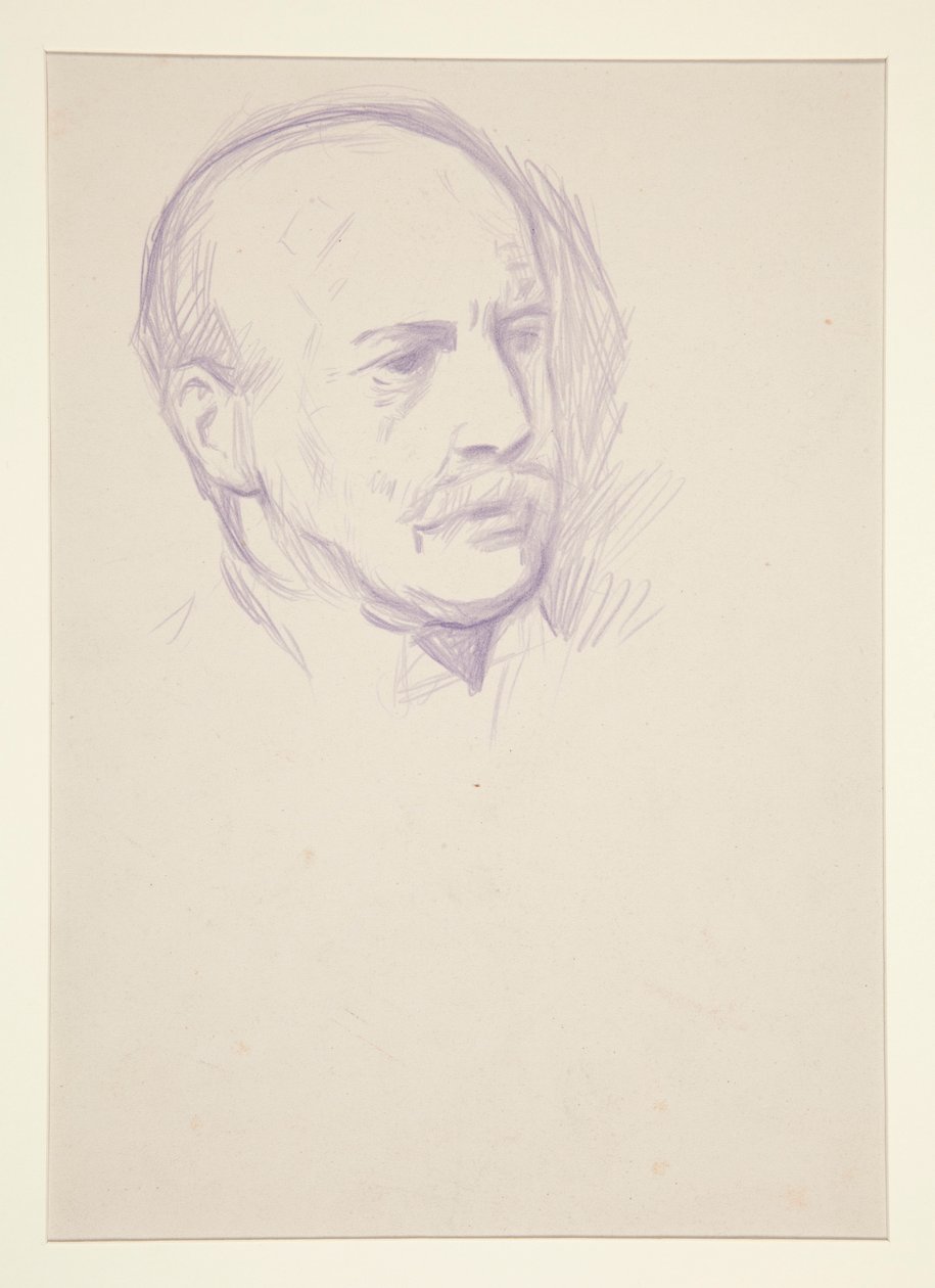 Estudo, retrato de cabeça do homem, Coroação de Edward VII retrato de Edwin Austin Abbey