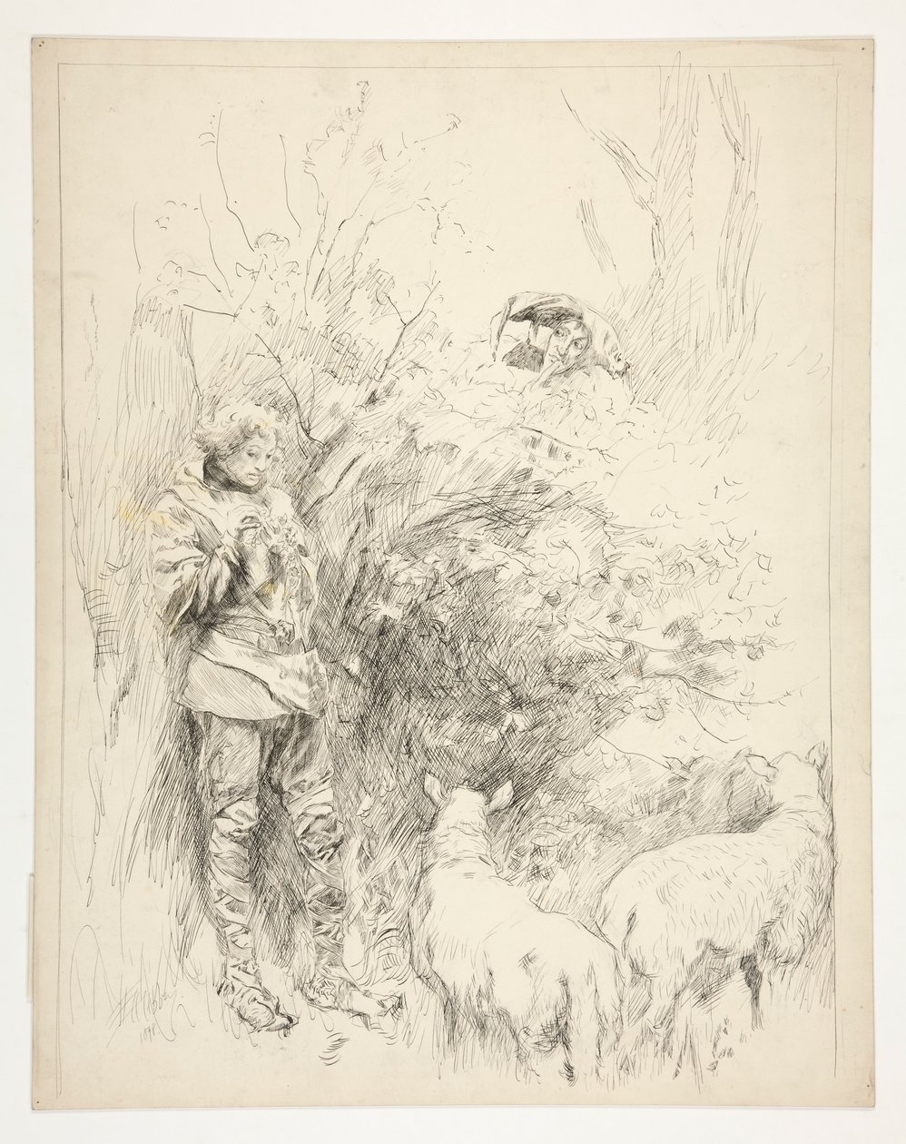 A canção do narciso. Pastor e tolo de Edwin Austin Abbey