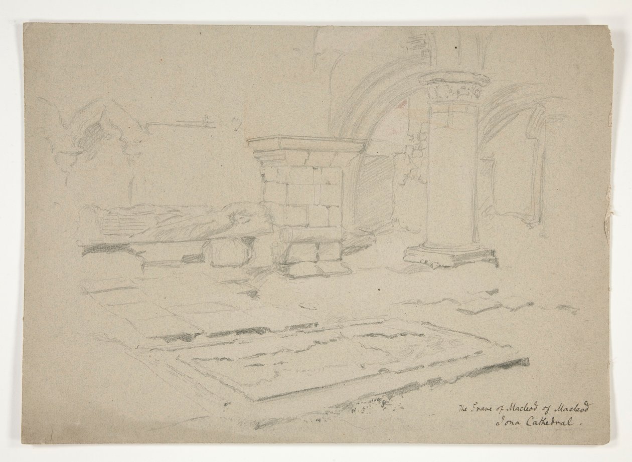O túmulo de MacLeod de MacLeod: Catedral de Iona de Edwin Austin Abbey
