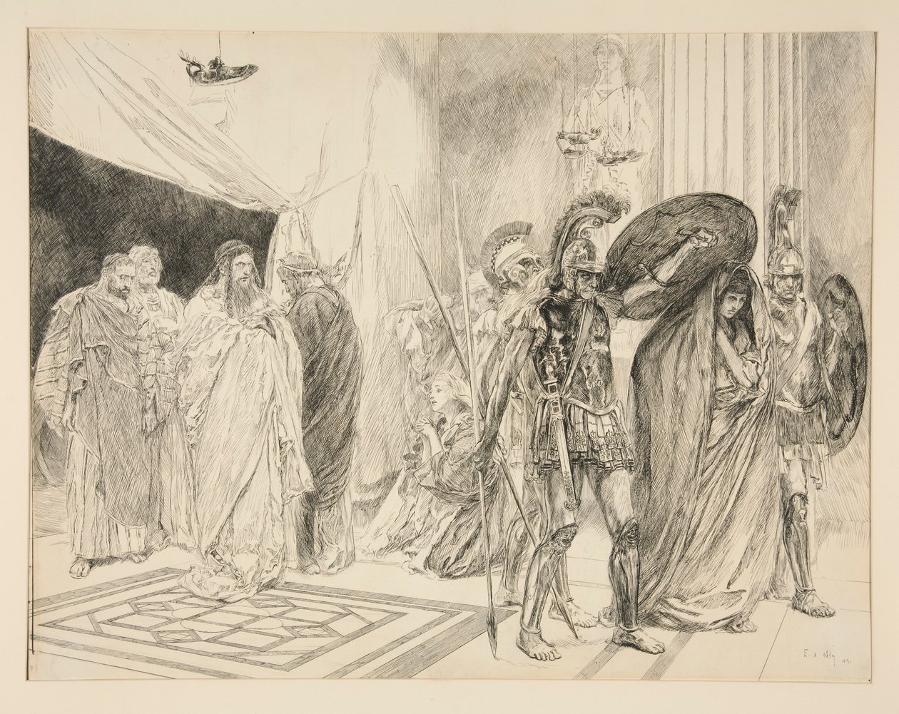A Prisão da Rainha - Ato II, Cena I, O Inverno de Edwin Austin Abbey