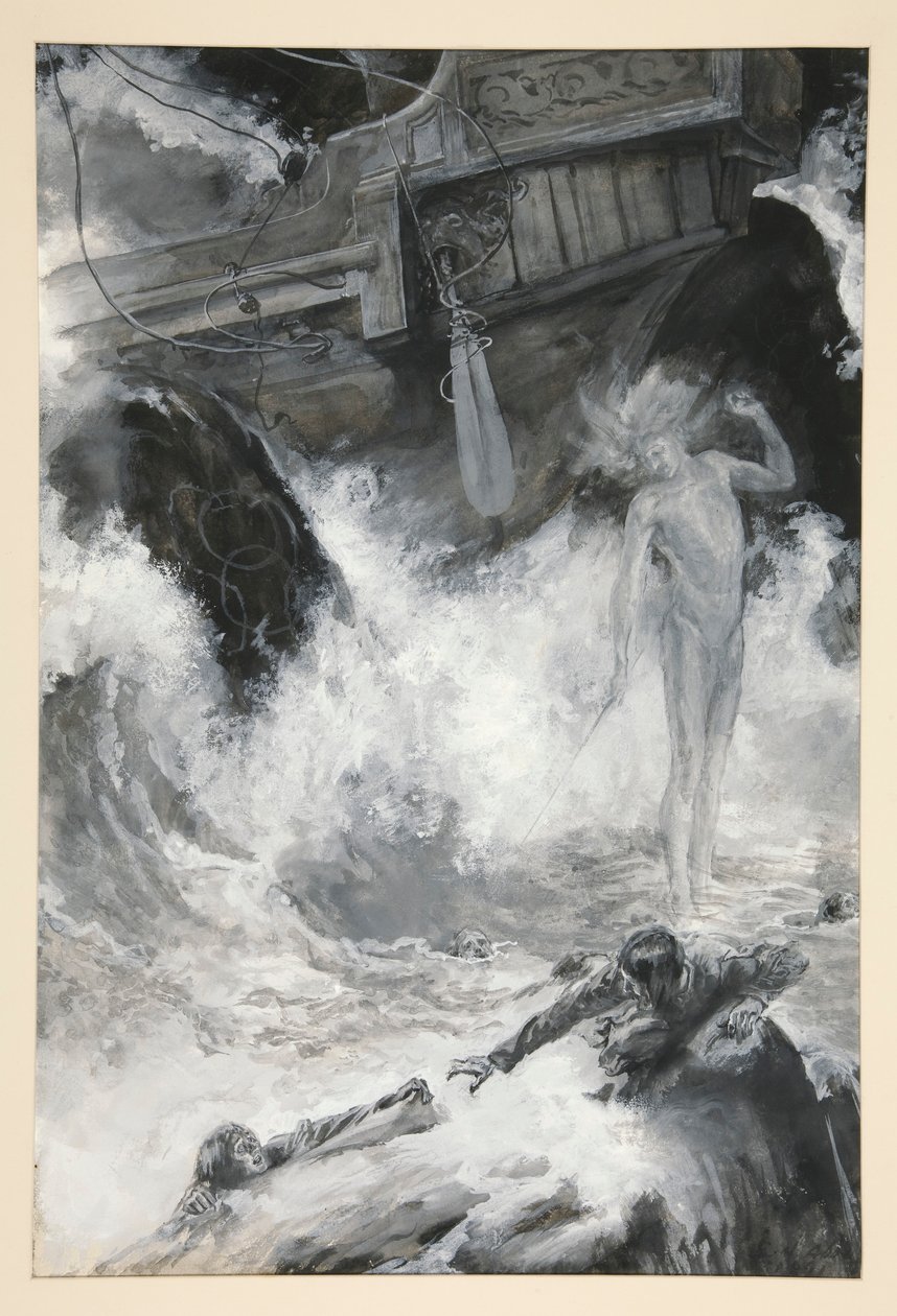 O Naufrágio, ilustração para o Acto I, Cena i, A Tempestade de Edwin Austin Abbey
