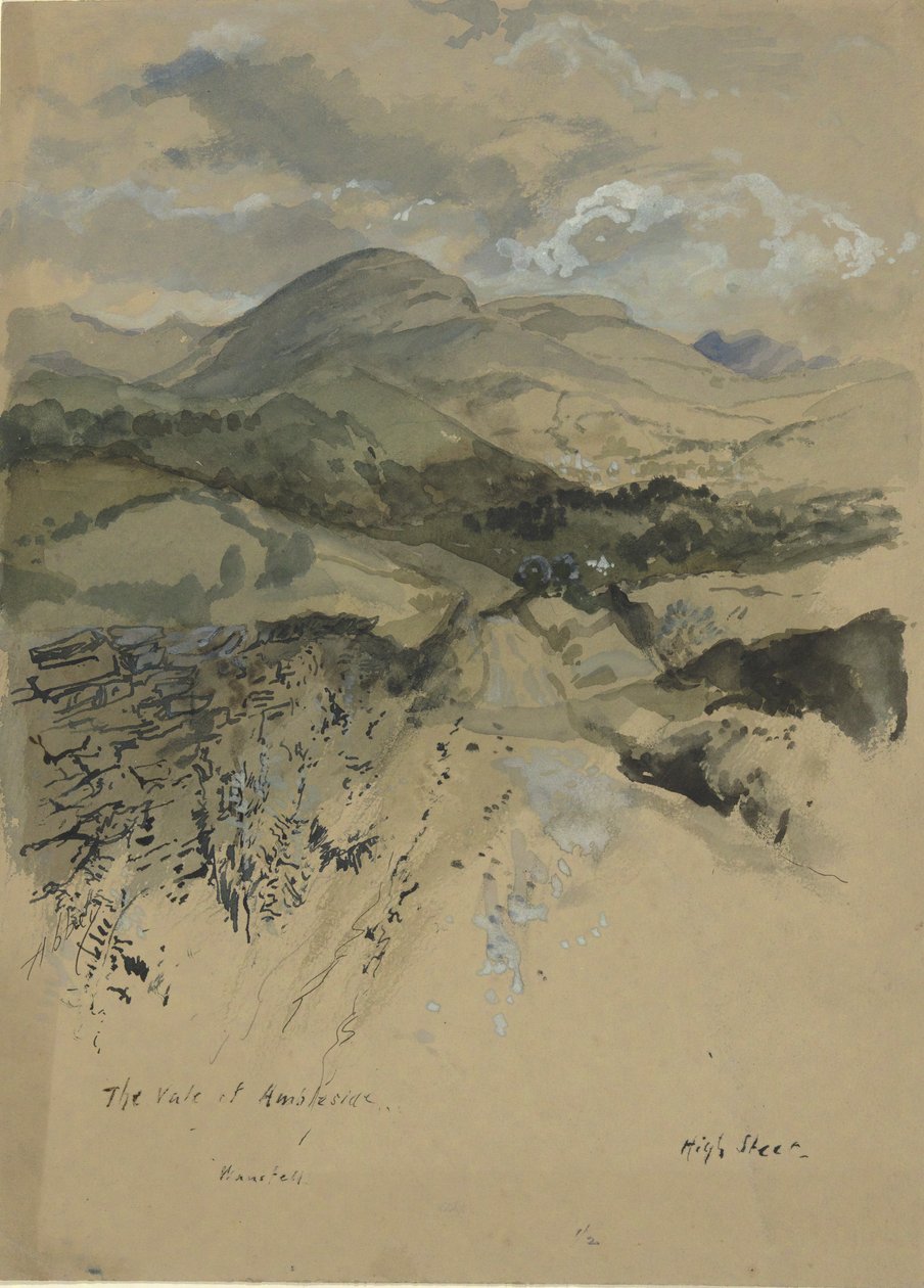 O Vale de Ambleside, Wansfell de Edwin Austin Abbey