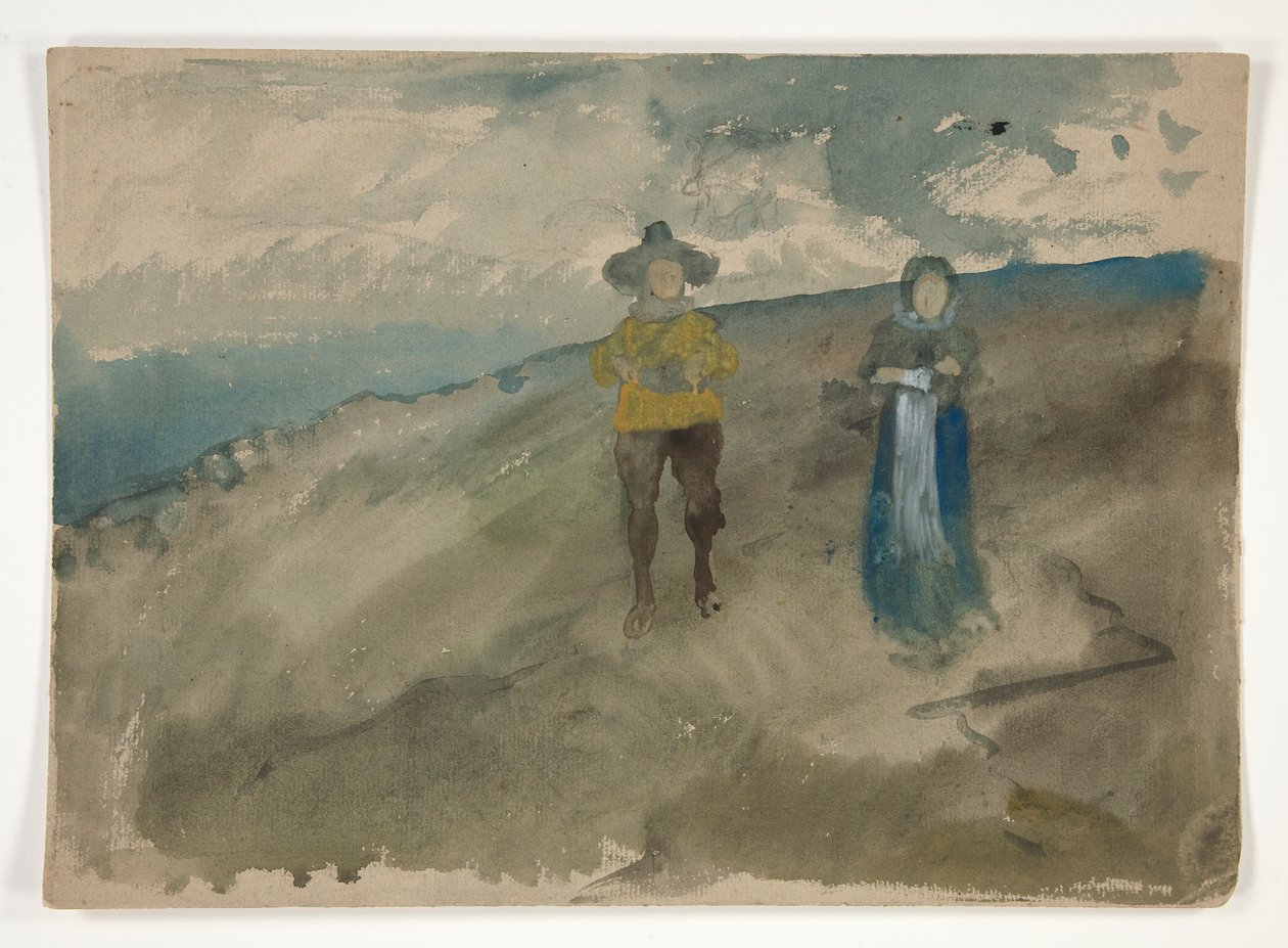 Duas Figuras numa Paisagem (reto); Estudo do Homem de Edwin Austin Abbey