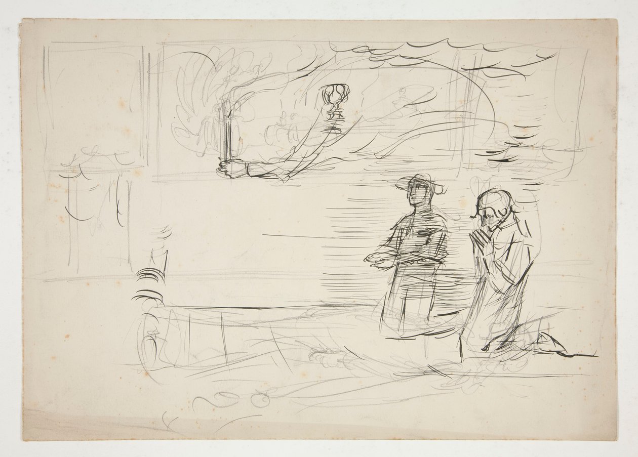 Duas figuras orando: estudo para de Edwin Austin Abbey