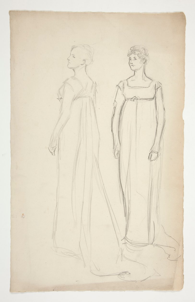 Dois estudos de uma mulher em vestido greco-romano de Edwin Austin Abbey