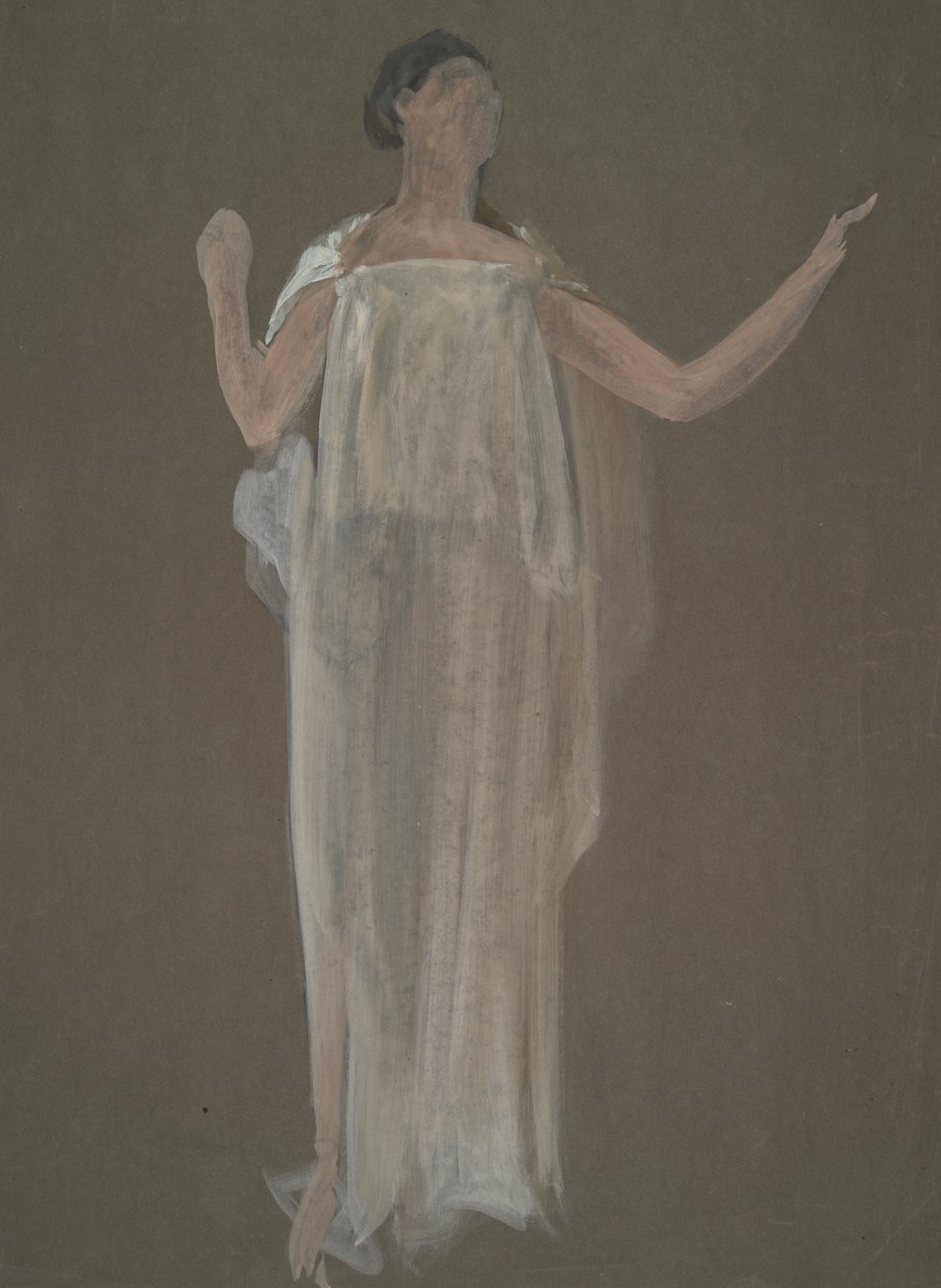Estudo de figura não identificada para projecto mural no edifício da capital do estado da Pensilvânia, Harrisburg, 1902-1911 de Edwin Austin Abbey