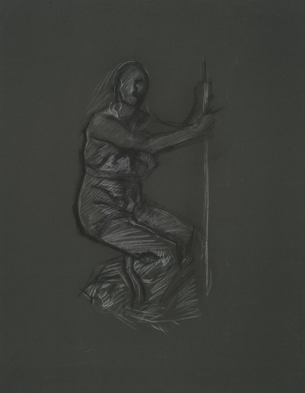 Estudo de figura não identificada para o projeto mural no edifício do Capitólio do estado da Pensilvânia, Harrisburg, 1902-1911 de Edwin Austin Abbey