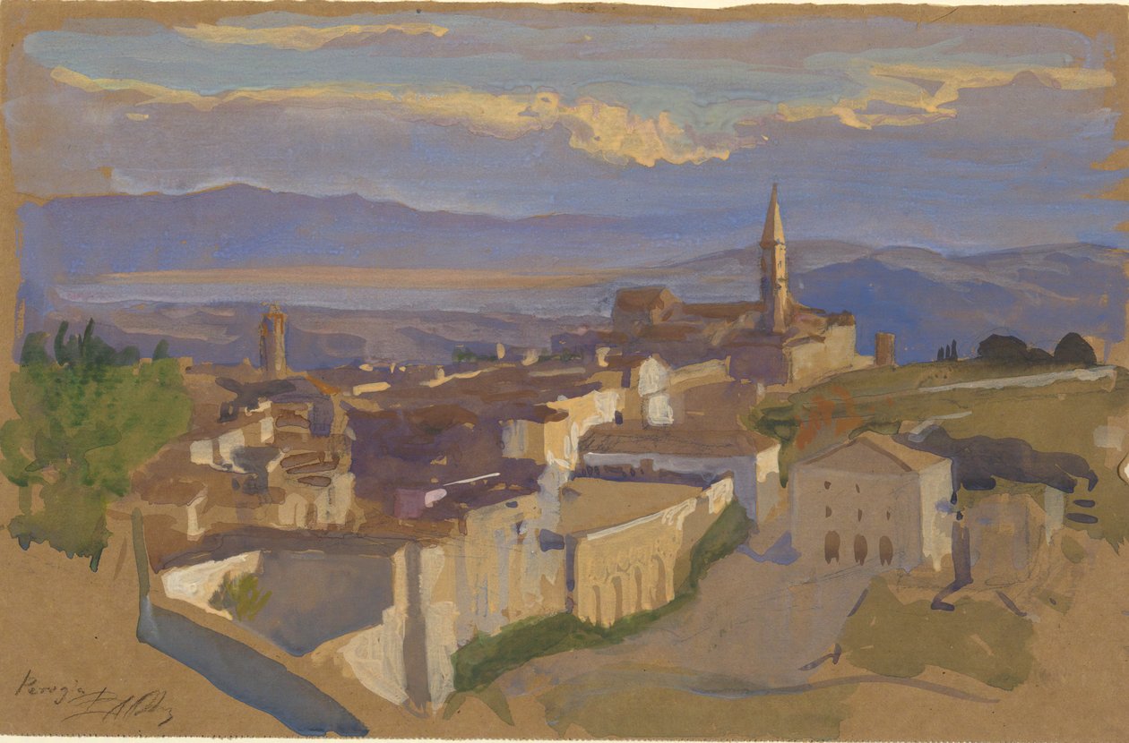 Vista de Perugia de Edwin Austin Abbey