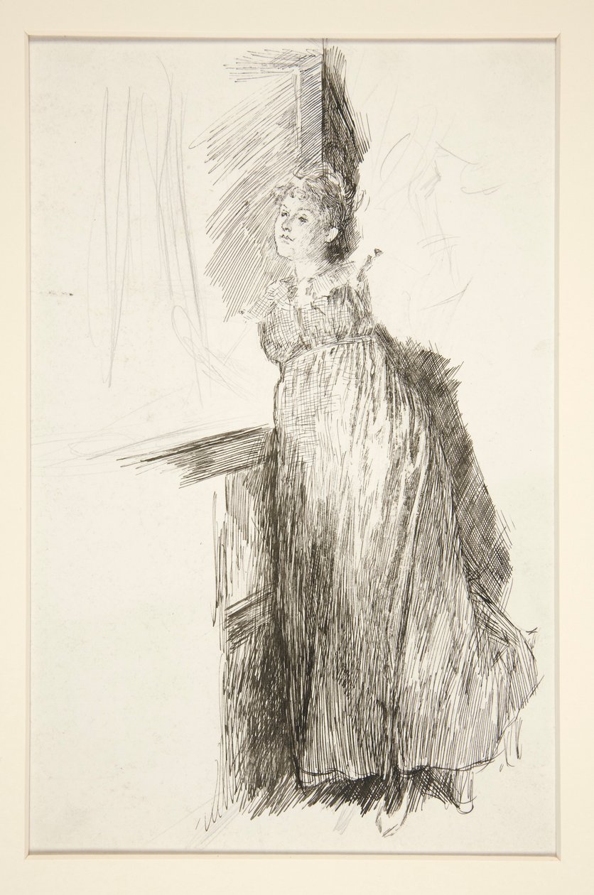 Mulher à janela - ilustração não identificada de Edwin Austin Abbey