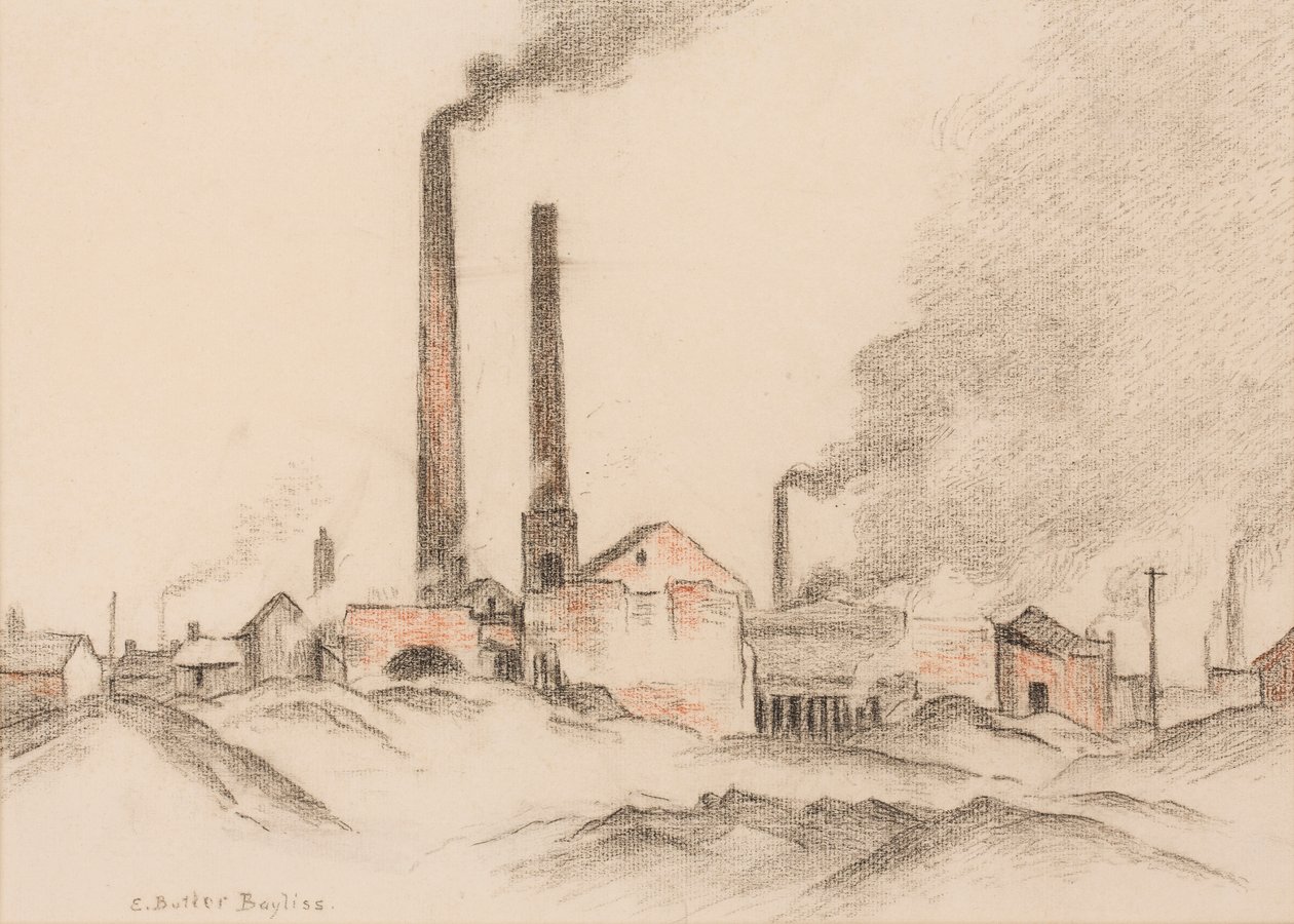 Obras de tijolo (pastel sobre papel) de Edwin Butler Bayliss