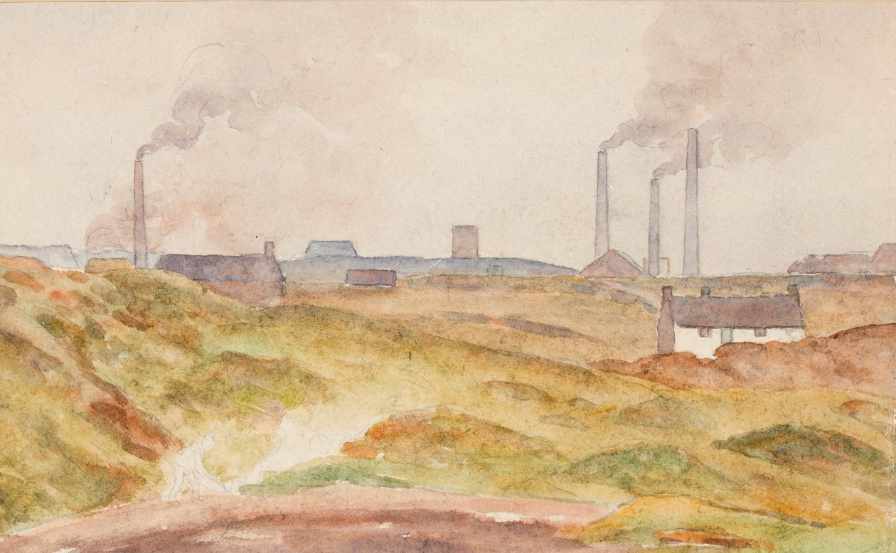 Casa de campo junto aos montes (aguarela sobre papel) de Edwin Butler Bayliss